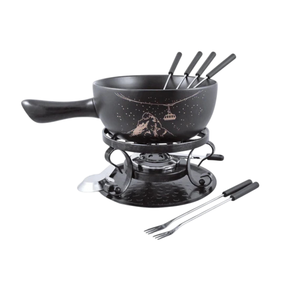 9-Piece Ceramic Fondue Set | Gruyère | Swissmar