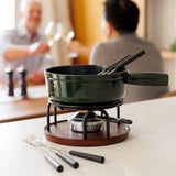 9-Piece Cast Iron Fondue Set | Green | TICINO | Swissmar