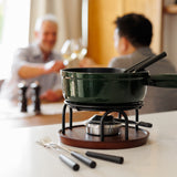 9-Piece Cast Iron Fondue Set | Green | TICINO | Swissmar