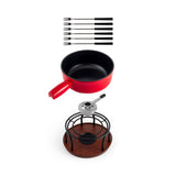 9-Piece Cast Iron Fondue Set | Red | TICINO | Swissmar