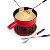 9-Piece Cast Iron Fondue Set | Red | TICINO | Swissmar