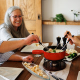 9-Piece Cast Iron Fondue Set | Red | TICINO | Swissmar