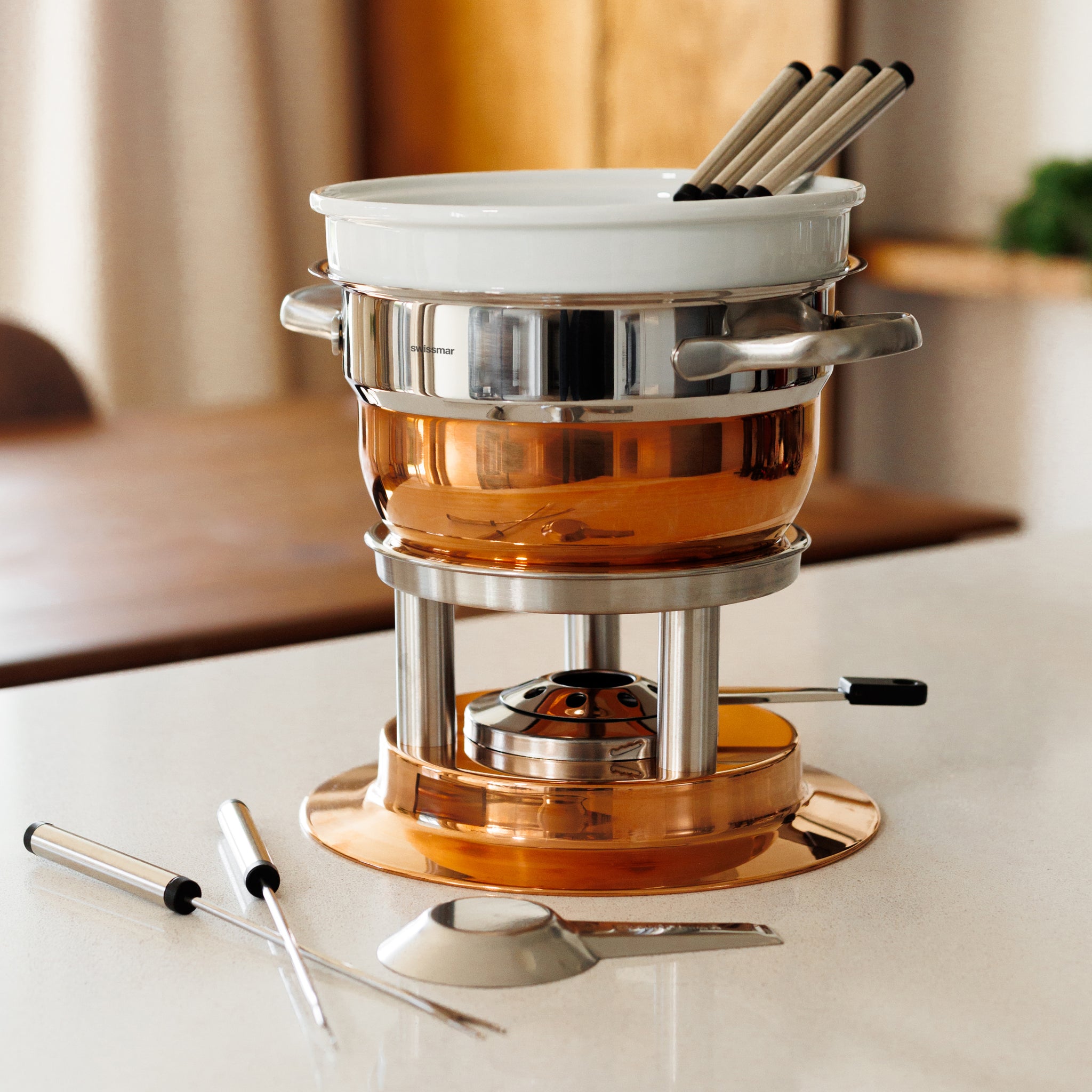 Swissmar Copper Bern Fondue-Set – Vielseitiger Fonduetopf Aus Kupfer & Edelstahl