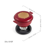 10-Piece Cast Iron Fondue Set | Lucerne | Cherry Red | Swissmar