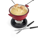 10-Piece Cast Iron Fondue Set | Lucerne | Cherry Red | Swissmar