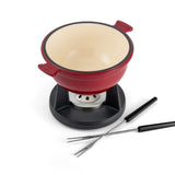 10-Piece Cast Iron Fondue Set | Lucerne | Cherry Red | Swissmar