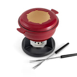 10-Piece Cast Iron Fondue Set | Lucerne | Cherry Red | Swissmar