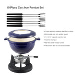 10-Piece Cast Iron Fondue Set | Lucerne | Indigo Blue | Swissmar