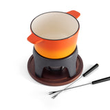 12-Piece Cast Iron Fondue Set |  Sierra | Orange | Swissmar