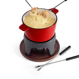 12-Piece Cast Iron Fondue Set |  Sierra | Cherry Red | Swissmar