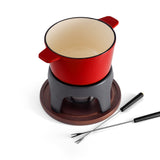 12-Piece Cast Iron Fondue Set |  Sierra | Cherry Red | Swissmar