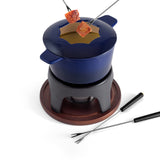 12-Piece Cast Iron Fondue Set |  Sierra | Deep Blue | Swissmar