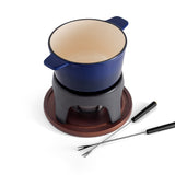 12-Piece Cast Iron Fondue Set |  Sierra | Deep Blue | Swissmar
