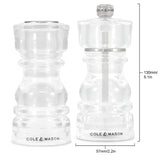 Salt Shaker & Pepper Mill Set | Acrylic  | 130mm / 5in | London | Cole & Mason