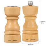 Salt Shaker & Pepper Mill Set | Natural Beech | 130mm / 5in | London | Cole & Mason