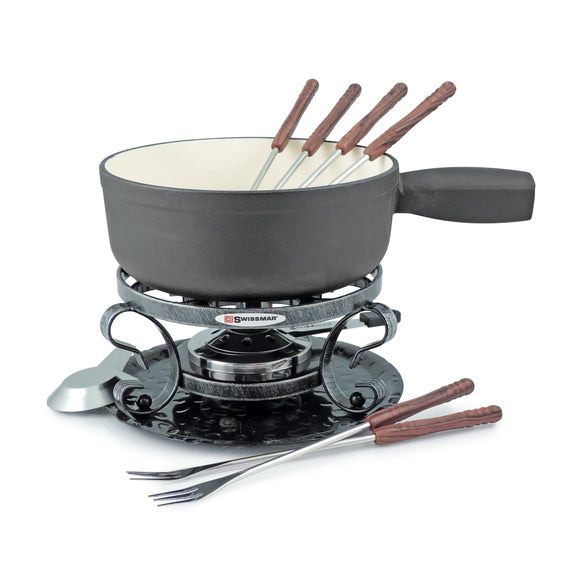 Cast Iron Fondue Set | Lugano | Matte Black | Swissmar