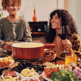 9-Piece Cast Iron Fondue Set | Lugano | Cherry Red | Swissmar