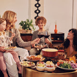 9-Piece Cast Iron Fondue Set | Lugano | Cherry Red | Swissmar