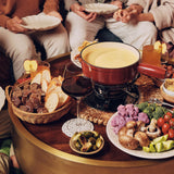 9-Piece Cast Iron Fondue Set | Lugano | Cherry Red | Swissmar