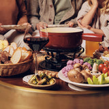 9-Piece Cast Iron Fondue Set | Lugano | Cherry Red | Swissmar