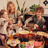 9-Piece Cast Iron Fondue Set | Lugano | Cherry Red | Swissmar