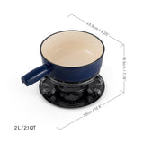 9-Piece Cast Iron Fondue Set | Lugano | Deep Blue | Swissmar