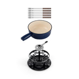9-Piece Cast Iron Fondue Set | Lugano | Deep Blue | Swissmar