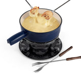 9-Piece Cast Iron Fondue Set | Lugano | Deep Blue | Swissmar
