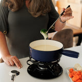 9-Piece Cast Iron Fondue Set | Lugano | Deep Blue | Swissmar