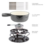 Cast Iron Fondue Set | Lugano | Metallic Black | Swissmar