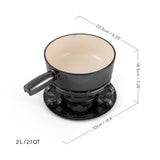 9-Piece Cast Iron Fondue Set | Lugano | Metallic Black | Swissmar