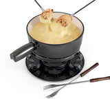 9-Piece Cast Iron Fondue Set | Lugano | Metallic Black | Swissmar