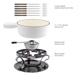 9-Piece Cast Iron Fondue Set | Lugano | Matte White | Swissmar