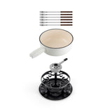 9-Piece Cast Iron Fondue Set | Lugano | Matte White | Swissmar
