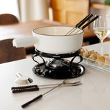 9-Piece Cast Iron Fondue Set | Lugano | Matte White | Swissmar