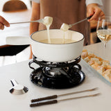 9-Piece Cast Iron Fondue Set | Lugano | Matte White | Swissmar