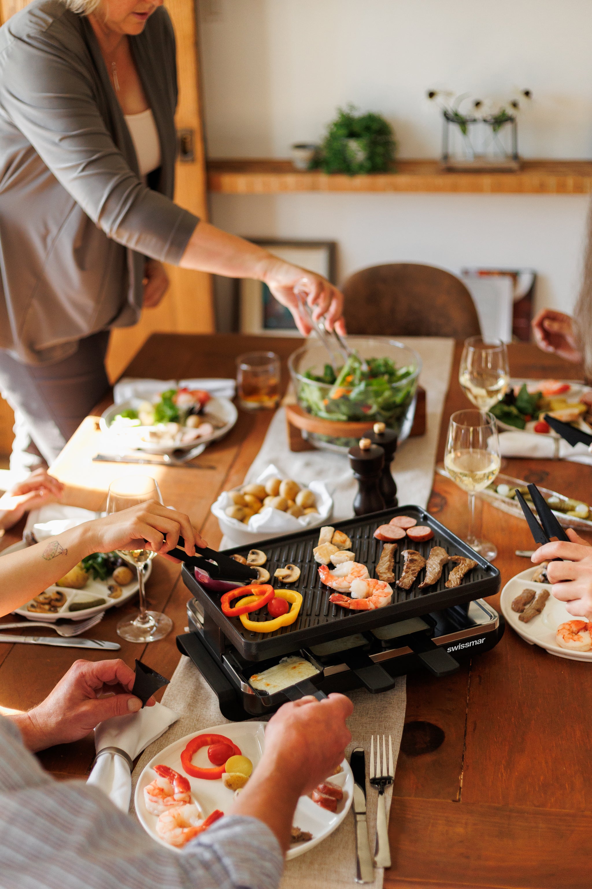 Swissmar Black Anthracite Raclette Party Grill with Reversible