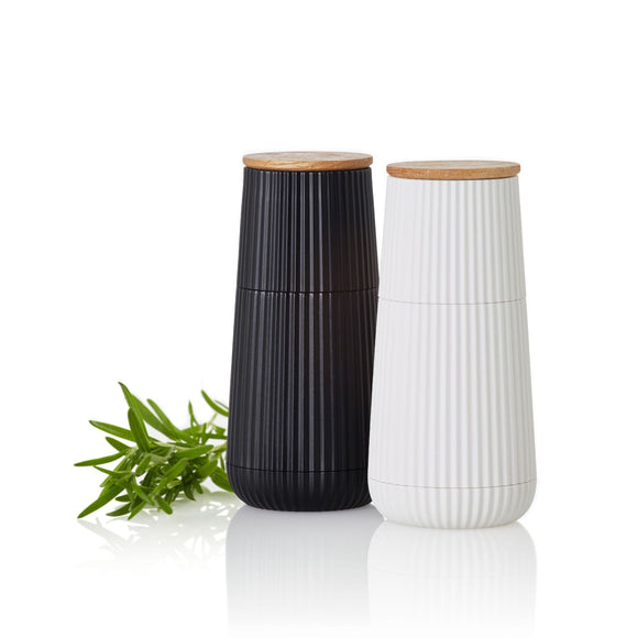 Salt and Pepper Mill Set | Black and White | Oakwood | SCAPE | AdHoc