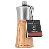 Salt and Pepper Mill | Bromley | Olive Wood | 150mm / 6" | Cole & Mason