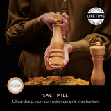 Salt and Pepper Mill | London | Natural Beech| Grind Select | 220mm / 8"  | Cole & Mason