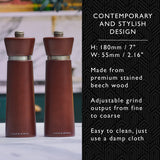 Salt and Pepper Mill | Millbank | Chestnut | 180mm / 7" | Cole & Mason