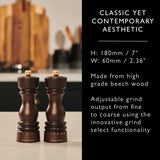 Salt and Pepper Mill | London | Chocolate Wood | Grind Select | 180mm / 7" | Cole & Mason