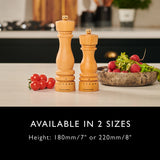 Salt and Pepper Mill | London | Natural Beech| Grind Select | 220mm / 8"  | Cole & Mason
