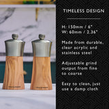 Salt and Pepper Mill | Bromley | Olive Wood | 150mm / 6" | Cole & Mason