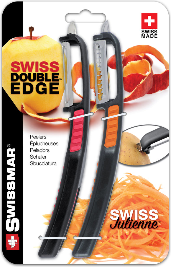 Straight Peeler Duo Set | Double Edge Blade & Julienne Blade | Swissmar