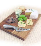 2-Piece Cheese Serving Board Set | Mini Acacia Wood with Stainless Steel Knife | Swissmar