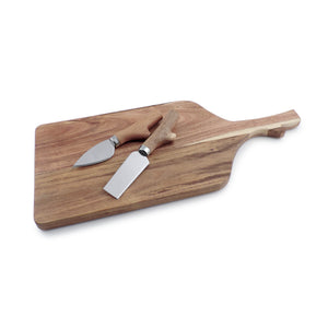 Cheese Serving Board Set | Paddle Acacia Wood with Cheese Knives | Swissmar