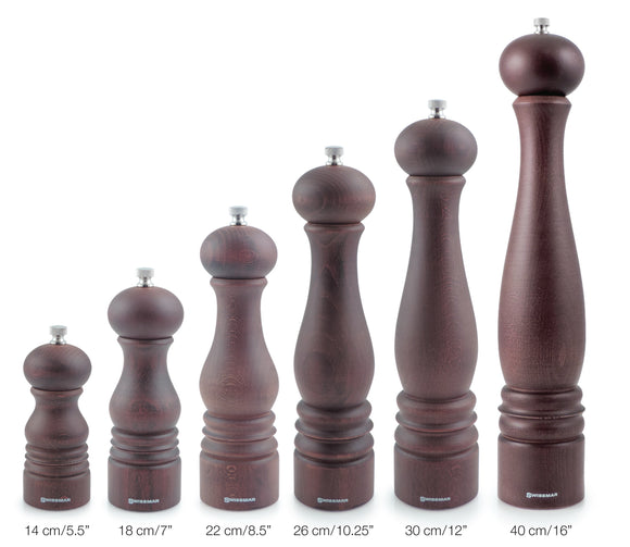 Salt and Pepper Mill | Walnut Wood Stain Finish | Castell | Swissmar