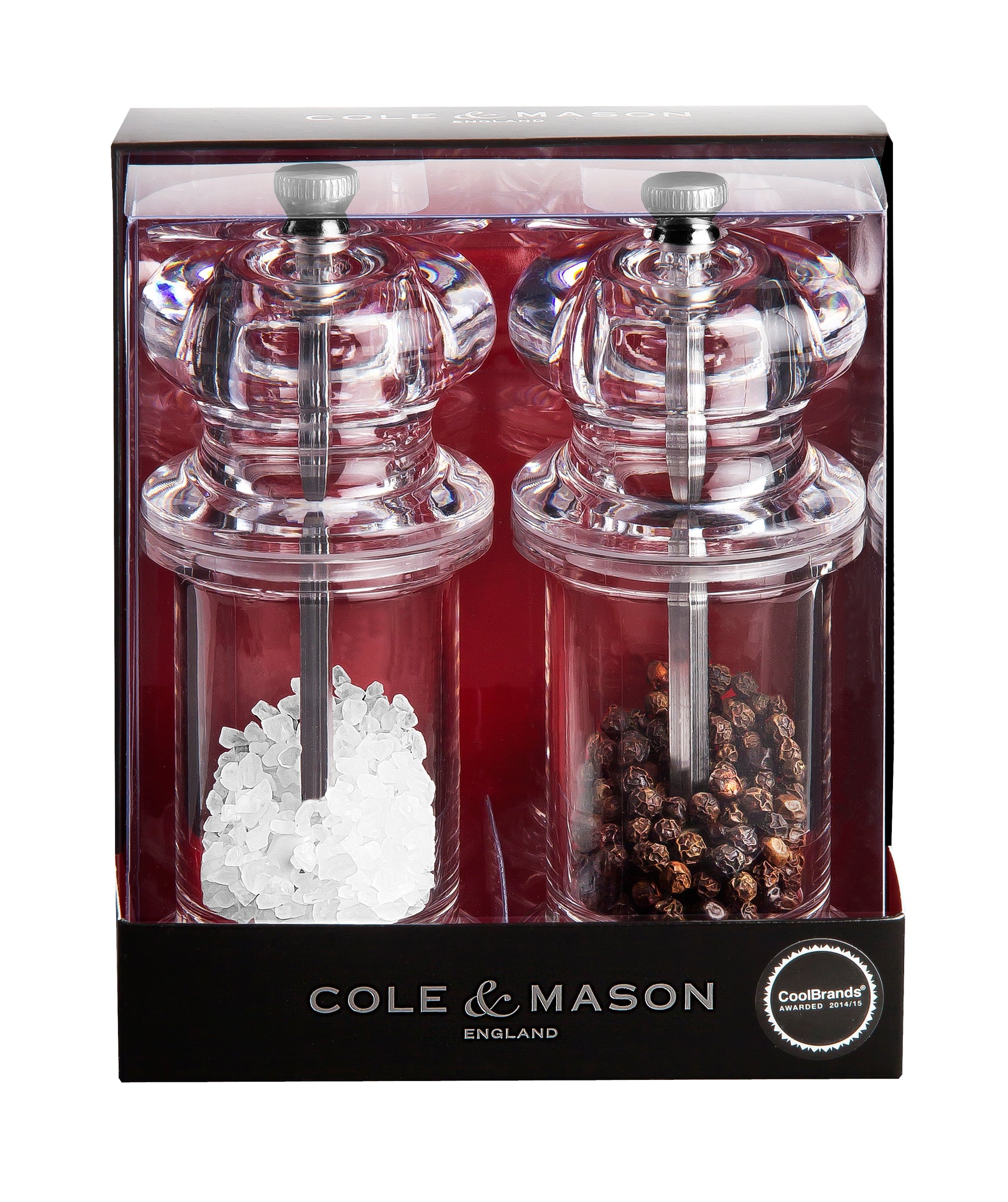 Salt and Pepper Mills Clear Acrylic 505 Classic Precision Cole