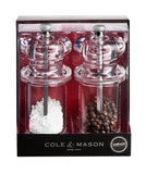 Salt and Pepper Mills | Clear Acrylic | 505 Classic Precision | Cole & Mason